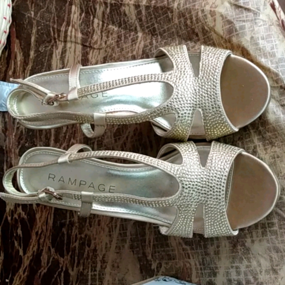Woman gold heels
